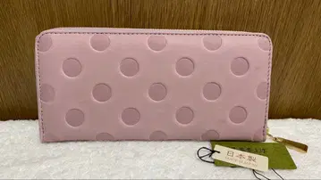 엠보 도트 무늬 라운드 지퍼 장지갑 일본제 라벤더