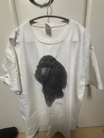 T셔츠 화이트 푸들 도그T셔츠 헤인즈 구제 구제t셔츠 XL