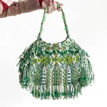 Mame 마메쿠로구치 Macrame 마크라메 비즈 핸드백