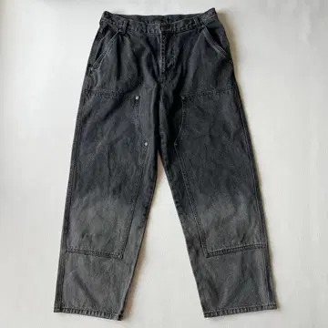 00s archive 더블니 블랙 데님 그라데이션 스터드