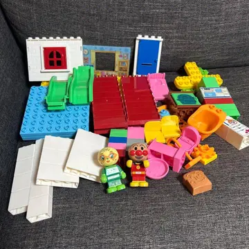 호빵맨 빵 공장과 미끄럼틀 집 블록 바케츠 블록 라보