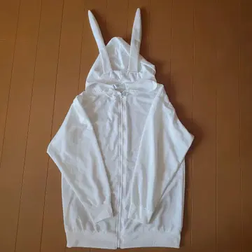 토끼 귀 달린 집업 후드티 화이트 *익명 배송*