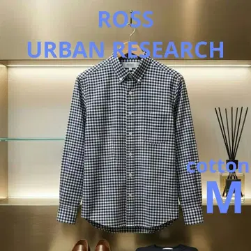 ROSSO 어반 리서치 깅엄 체크 버튼 다운 셔츠 M 네이비