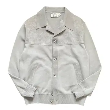 70s USA 니트 자켓 가디건 스웨이드 가죽 빈티지