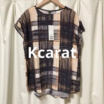 KCARAT 캐주얼 체크 무늬 반팔 셔츠