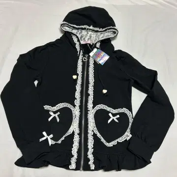 [ 미사용 택 포함 ] TRALALA 프릴 레이스 리본 후드티 트루랄라