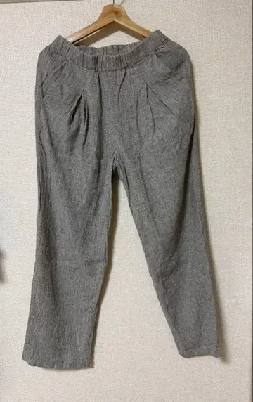 evam eva E241T153 린넨 코튼 턱 팬츠