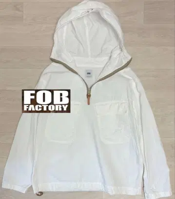 FOB FACTORY F2392 아노락 후드티 일본제 화이트 S