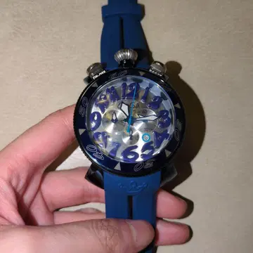 GaGa AM 48 파랑 실리콘 손목시계