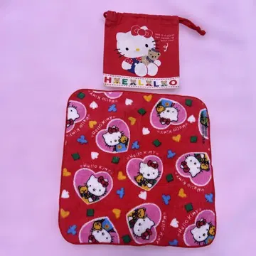 [레어] 레트로한 HELLO KITTY 헬로키티 복조리와 미니 타월 세트