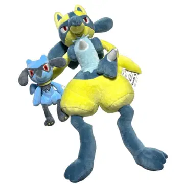 포켓몬 엄청 폭신 봉제 인형 ~옐로우 컬러 루카리오~ 리오르 2세트