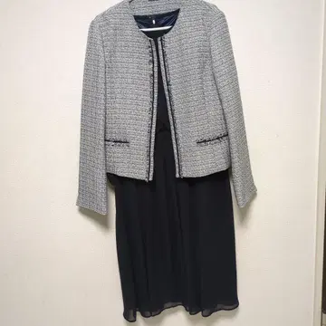 트위드 자켓과 쉬폰 드레스 세트 15호