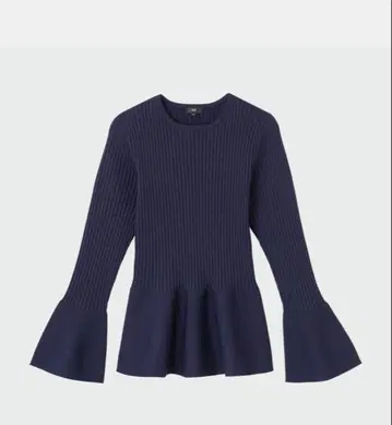 PLST 홀가먼트 니트 페플럼 스웨터 네이비 M 사이즈