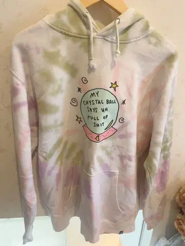 타이다이 패턴 후드 부착 후드티 구제 의류