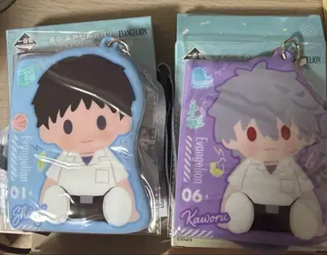 에반게리온 중국 한정판 제일복권 F상 세트 2점 나기사 카오루 신지