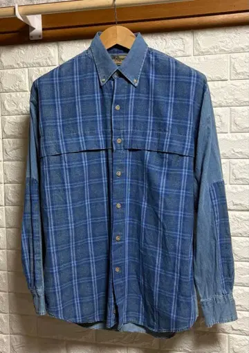 ROPER 로퍼 빈티지 체크 절개 데님 셔츠 S