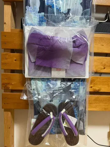 린의 나투 유카타 오비 일본 나막신 세트