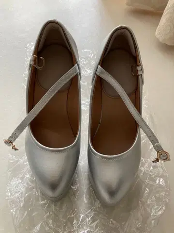 웨딩 신발 23.5cm 15cm 힐 실버
