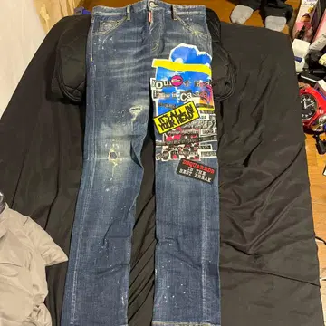정품 DSQUARED2 그래픽 데님 팬츠