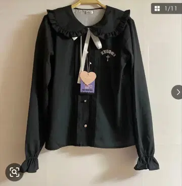 Kuromi 쿠로미 프릴 옷깃 블라우스 지뢰계 양산형 마조레티 M 사이즈