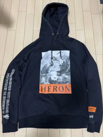 HERON PRESTON 후드티 블랙 L 사이즈