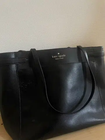 케이트 스페이드 블랙 가죽 토트백