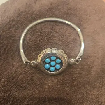 터콰이즈 실버 팔찌 플라워 디자인