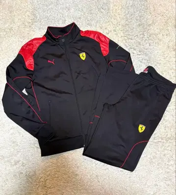 레어 콜라보 PUMA x FERRARI 셋업 저리 상하의 자수 L