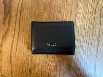 agnes b. 3단 접이식 지갑 블랙