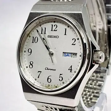 [레어] SEIKO 5H23-7020 데이데이트 쿼츠 실버 가동