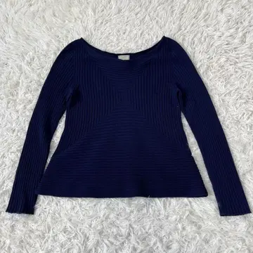 sybilla 시빌라 리브 변형 니트 스웨터 네이비