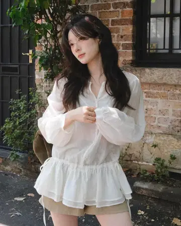 Slowand 루봉 쉬폰 무드 블라우스
