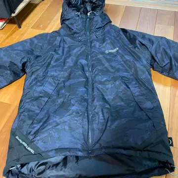 카모 패턴 후드 부착 마운틴 파카 블랙 상하의 세트