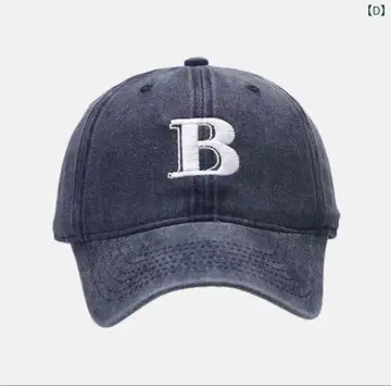 다크 블루 B 자수 야구 모자