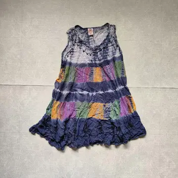 타이다이 튜닉 원피스 루즈핏 에스닉 페어리 그런지