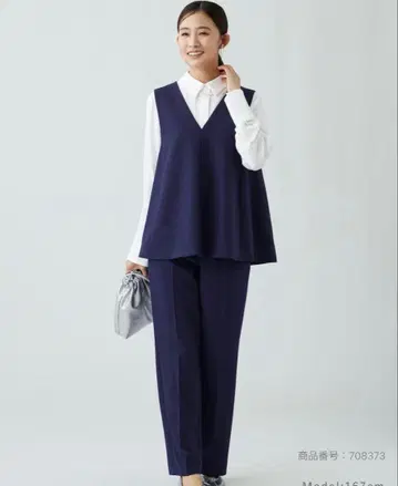 PLST 플라스테 더블 크로스 텐트 라인 베스트 셋업 네이비 S