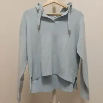 쿠미쿄쿠 니트 후디 후드 부착 후드티 아이스 블루 스카이블루 니트소