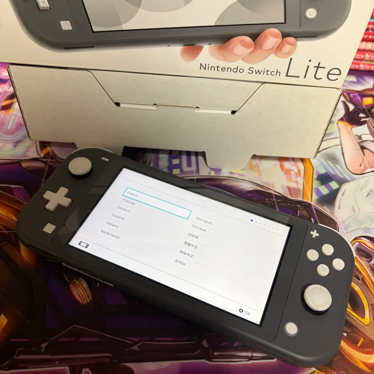 任天堂スイッチライトグレーゲームコンソールフルボックス