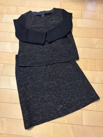 INDIVI 블랙 스커트 셋업 38 40