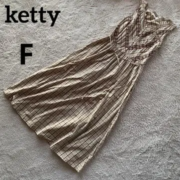 케티 ketty 슬리브리스 셔츠 원피스 F 체크 무늬 베이지