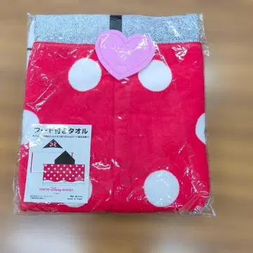 레어 [디즈니 리조트] 미니 마우스 후드 부착 타월 디즈니랜드