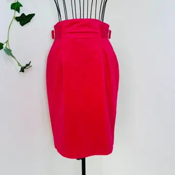 Aquwelser-riche 벨트 포함 타이트 스커트 M 체리 레드