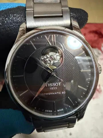 [정품] TISSOT 트래디션 자동 와인딩 뒷면 투명 오픈 하트