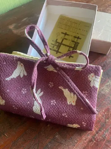 토끼 패턴 크레이프 원단 일본 정통의상 소품