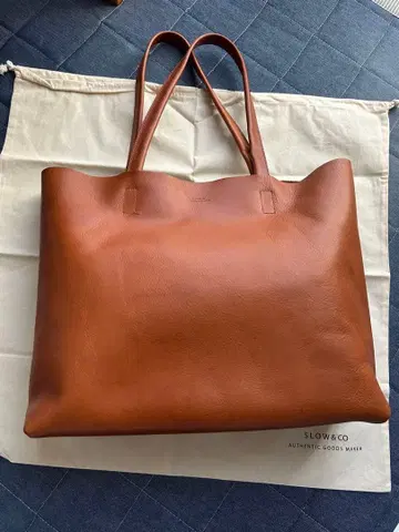 SLOW 가죽 토트백 브라운 오크