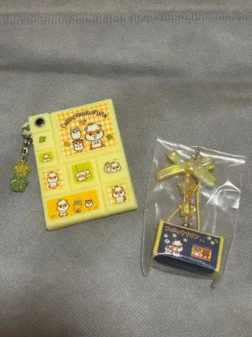 코로코로쿠리린 타일 씰 거울과 데님 펜 파우치풍 스트랩