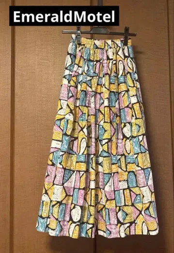 EmeraldMotel 에메랄드 모텔 올 패턴 코튼 롱 플레어 스커트
