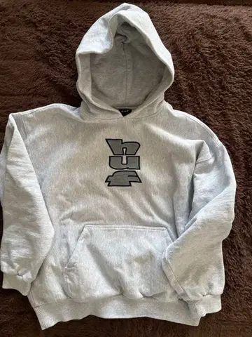 HUF 그레이 후드 부착 후드티 M