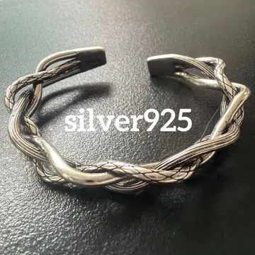 뱅글 팔찌 실버 925 트위스트 순은 남성용 빈티지