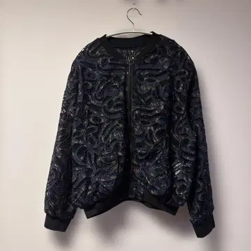 자수 실크 노카라 자켓